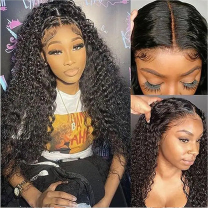 5x5 Glueless Deep Wave Ready to Wear Lace Clousure Wig Human Hair Pre Plucked 6x4 Curly Brazilian Transparent Lace Frontal Wigs