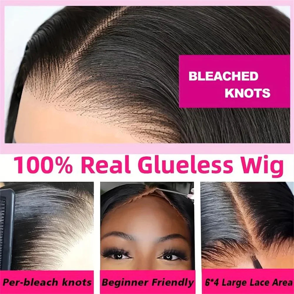 13x4 HD Bone Straight Lace Frontal Human Hair Brazilian 100% Short Bob Wig For Women 220% Straight Lace Front Bob Wigs ﻿
