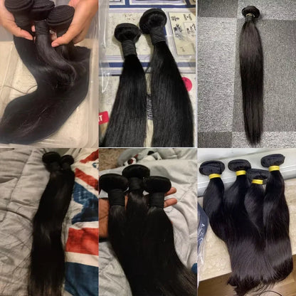 32 34 36 Inch 16ABone Straight Human Hair Bundles 3/4/5 Bundles Raw Hair Bundles Human Hair Brazilian Virgin Hair Natural Color