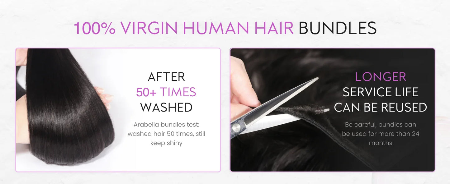 32 34 36 Inch 16ABone Straight Human Hair Bundles 3/4/5 Bundles Raw Hair Bundles Human Hair Brazilian Virgin Hair Natural Color