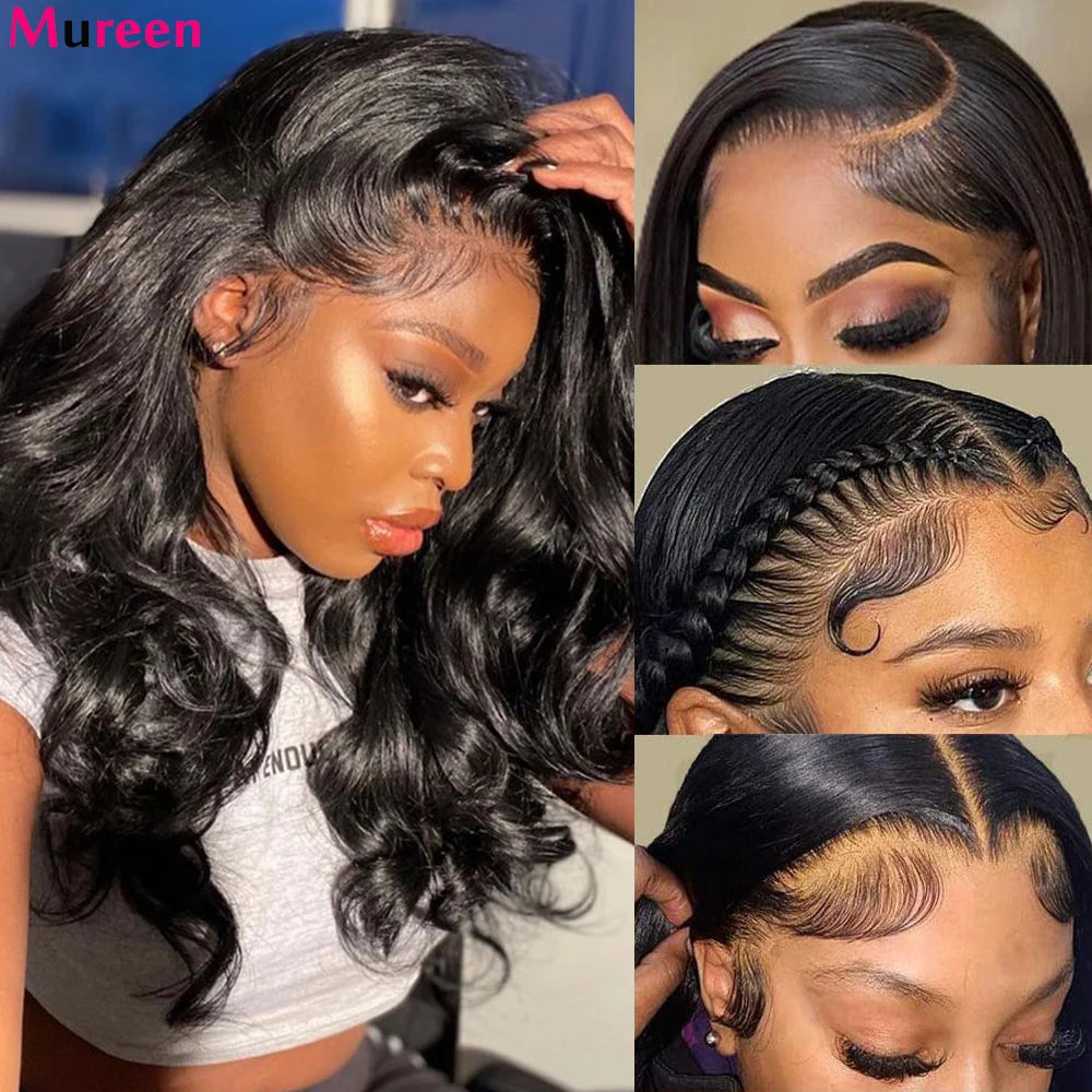 250% Density 13x6 Body Wave Lace Front Wigs Human Hair Pre Plucked 13x4 HD Transparent Lace Frontal Wigs Human Hair for Women