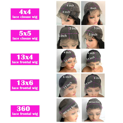 40 Inch Body Wave Human Hair Front Wig 13x6 13x4 Hd Lace Transparent Frontal wig Pre Plucked Brazilian Human Hair Wigs For Women