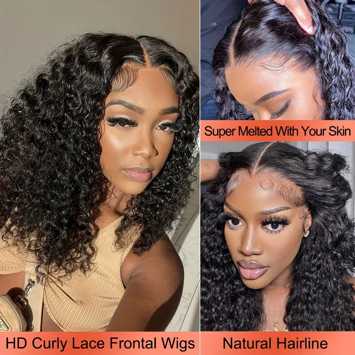 10-14 Inch Short Curly Bob Wig 13x4 HD Transparent Lace Frontal Wig 100% Human Hair 200 Density Deep Wig Pre Plucked For Women