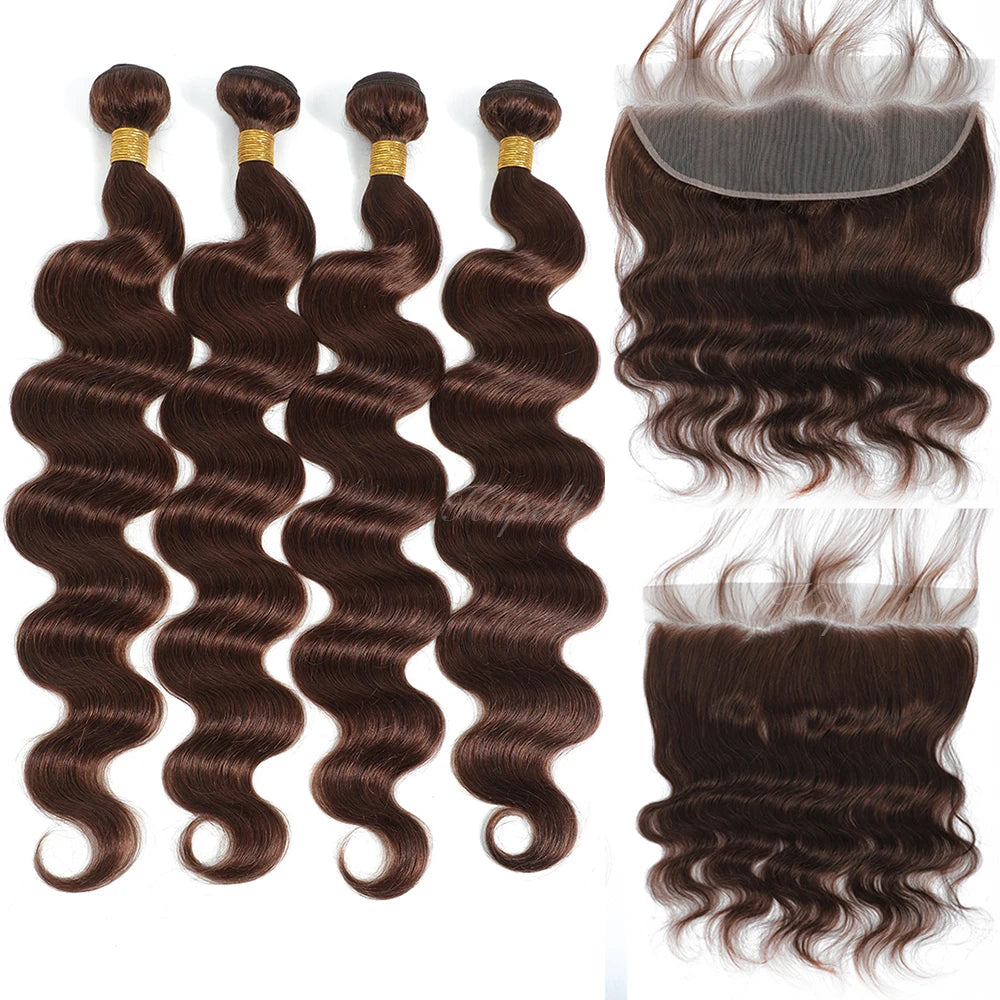 Unprocessed Brazilian Body Wave Human Hair Bundles HD Frontal/Closure Invisible Melt Skin Lace 4x4 13x4 100% Raw Remy Hair Weave