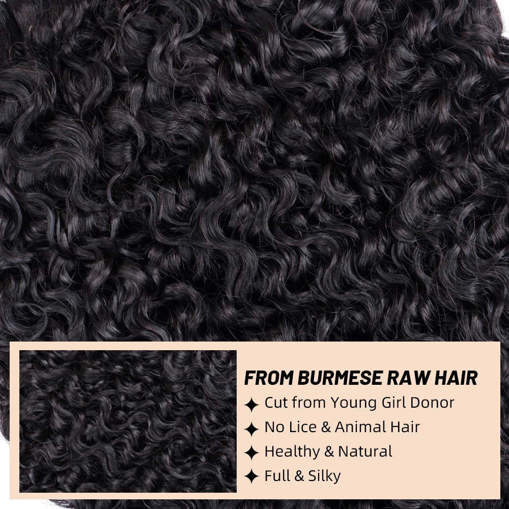 PerisModa Burmese Curly Bundles 100% Human Hair Bundles Virgin Weave Human Hair Extensions Curly Ends 1/3/4 Pcs Natural Color