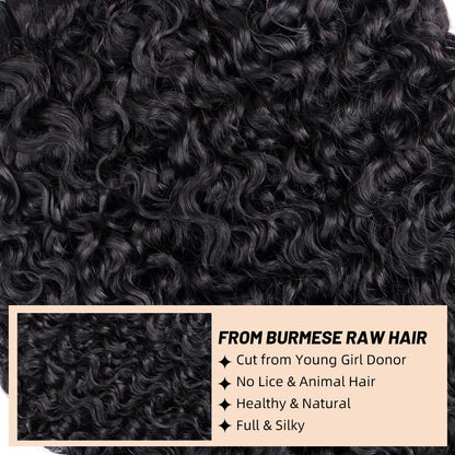 PerisModa Burmese Curly Bundles 100% Human Hair Bundles Virgin Weave Human Hair Extensions Curly Ends 1/3/4 Pcs Natural Color