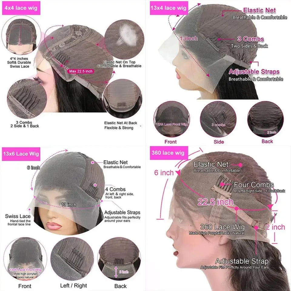 5x5 Glueless Deep Wave Ready to Wear Lace Clousure Wig Human Hair Pre Plucked 6x4 Curly Brazilian Transparent Lace Frontal Wigs