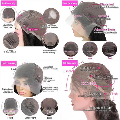 5x5 Glueless Deep Wave Ready to Wear Lace Clousure Wig Human Hair Pre Plucked 6x4 Curly Brazilian Transparent Lace Frontal Wigs