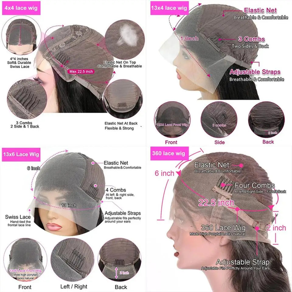 5x5 Glueless Deep Wave Ready to Wear Lace Clousure Wig Human Hair Pre Plucked 6x4 Curly Brazilian Transparent Lace Frontal Wigs