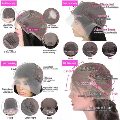 5x5 Glueless Deep Wave Ready to Wear Lace Clousure Wig Human Hair Pre Plucked 6x4 Curly Brazilian Transparent Lace Frontal Wigs