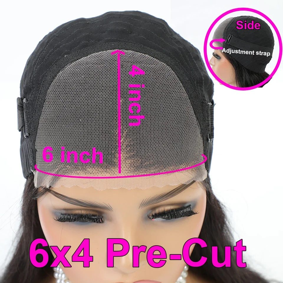 5x5 Glueless Deep Wave Ready to Wear Lace Clousure Wig Human Hair Pre Plucked 6x4 Curly Brazilian Transparent Lace Frontal Wigs