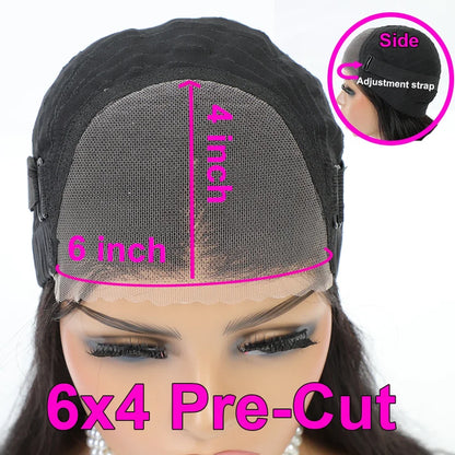 5x5 Glueless Deep Wave Ready to Wear Lace Clousure Wig Human Hair Pre Plucked 6x4 Curly Brazilian Transparent Lace Frontal Wigs
