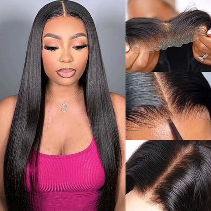 Body Wave Human Hair Wigs 13X6 Hd Lace Frontal Wig 250 Density 42 Inch  Pre Plucked Brazilian Hair 100% Natural Black