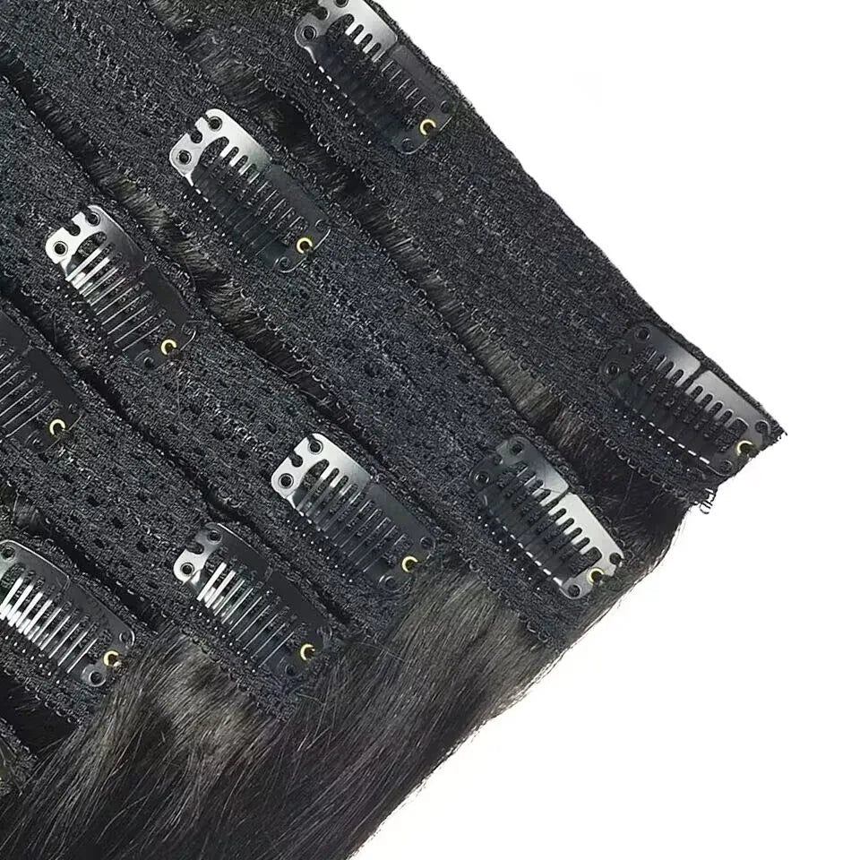 Clip In Hair Extensions Human Hair Brazilian Straight Clip In Natural Black Color Clip Ins Remy Hair 20 22 24 26 Inch For Women
