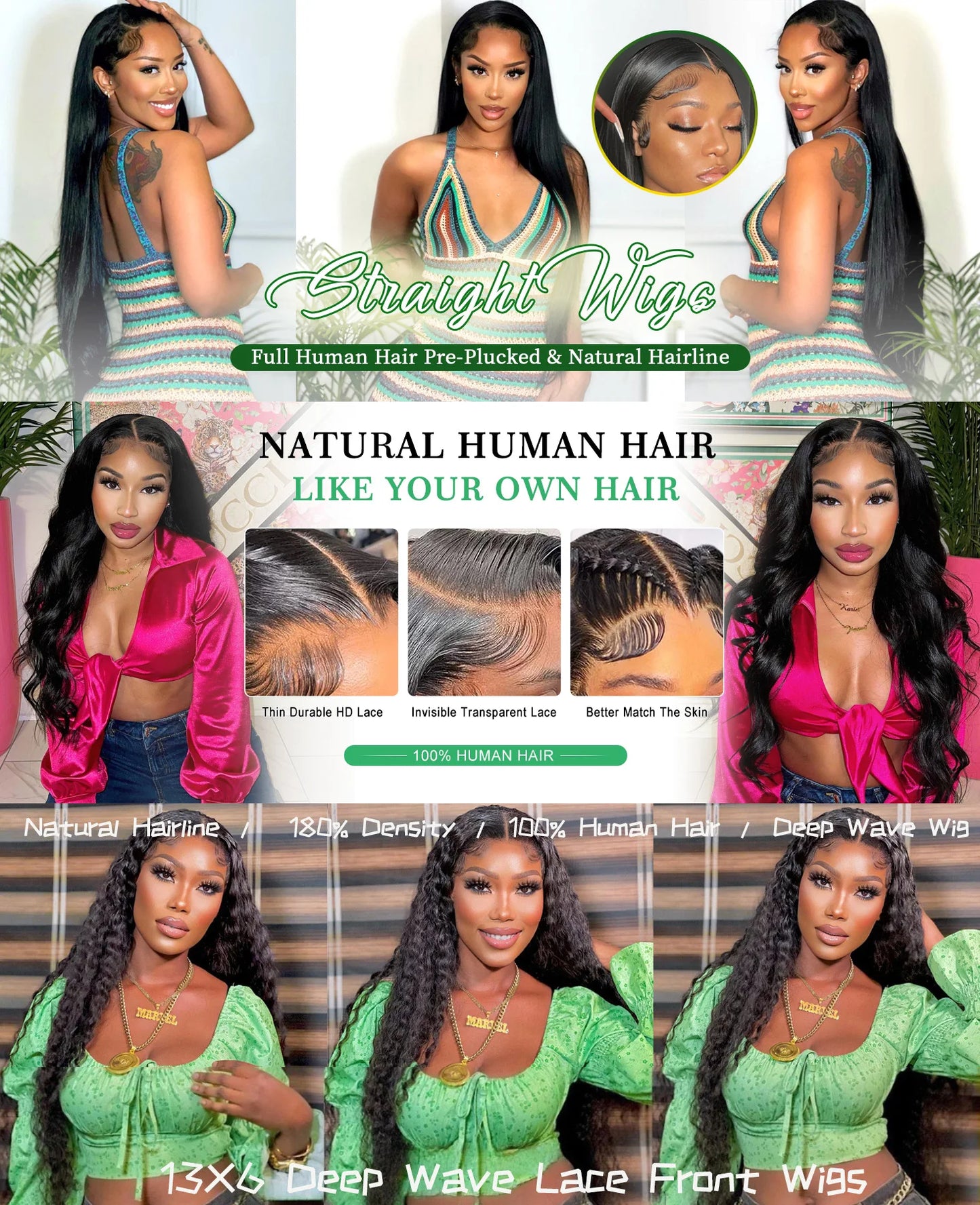 5x5 Glueless Deep Wave Ready to Wear Lace Clousure Wig Human Hair Pre Plucked 6x4 Curly Brazilian Transparent Lace Frontal Wigs