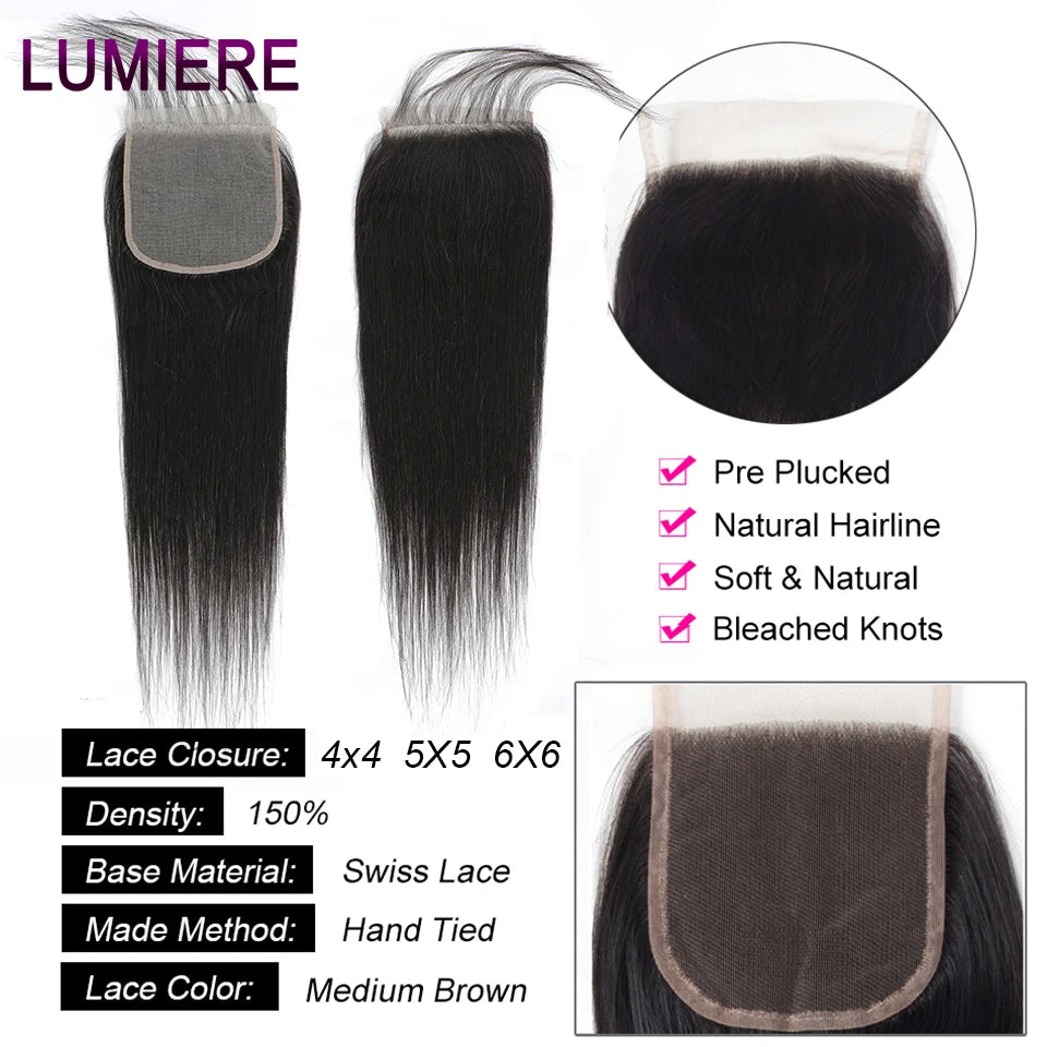 8-30 '' Wholesale Bone Straight Human Hair Bundle With Closure Frontal HD Transparent Peruvian 100% Raw Virgin15A Hair Extension