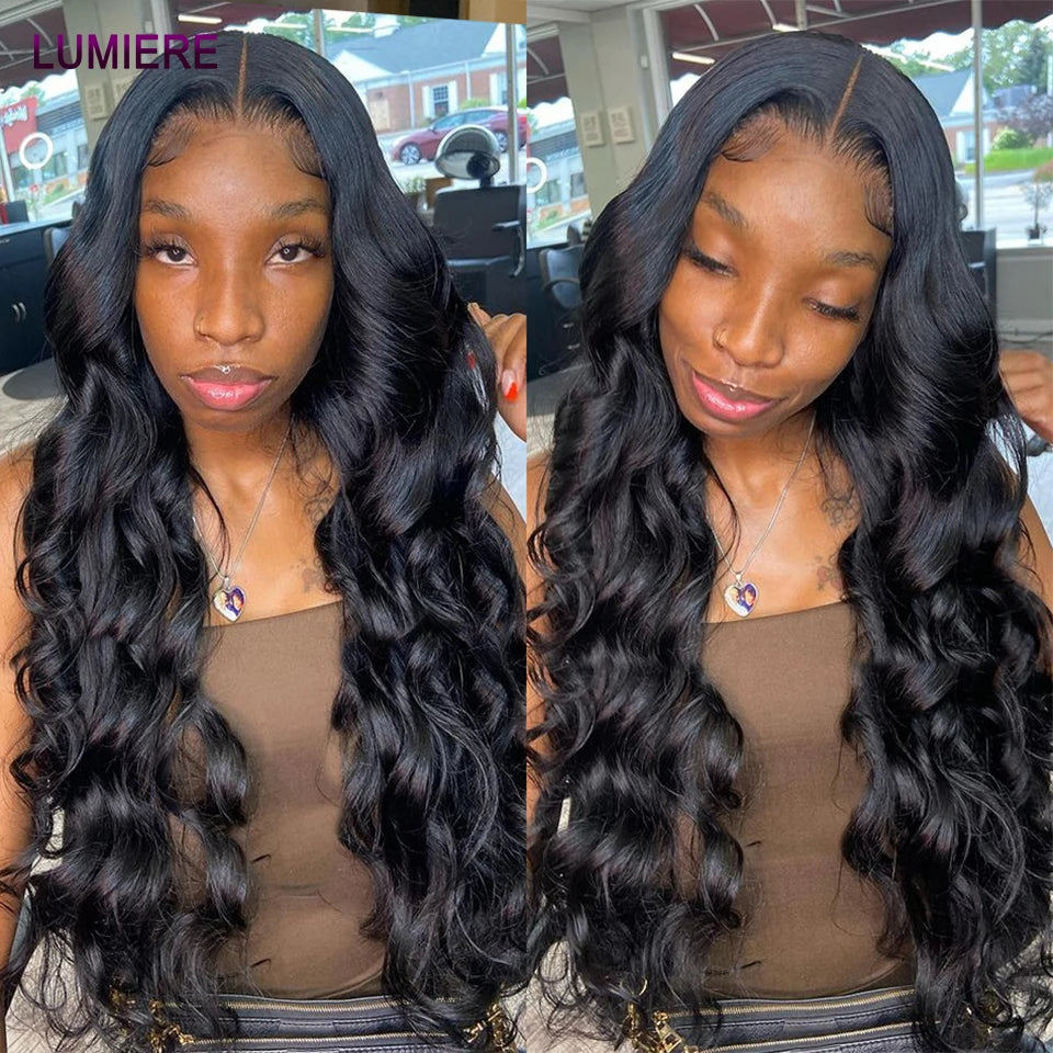28 32" Body Wave Human Hair Bundle with Closure Frontal HD Transparent Lace Closure And Bundle 100% Virgin Human Hair Extension