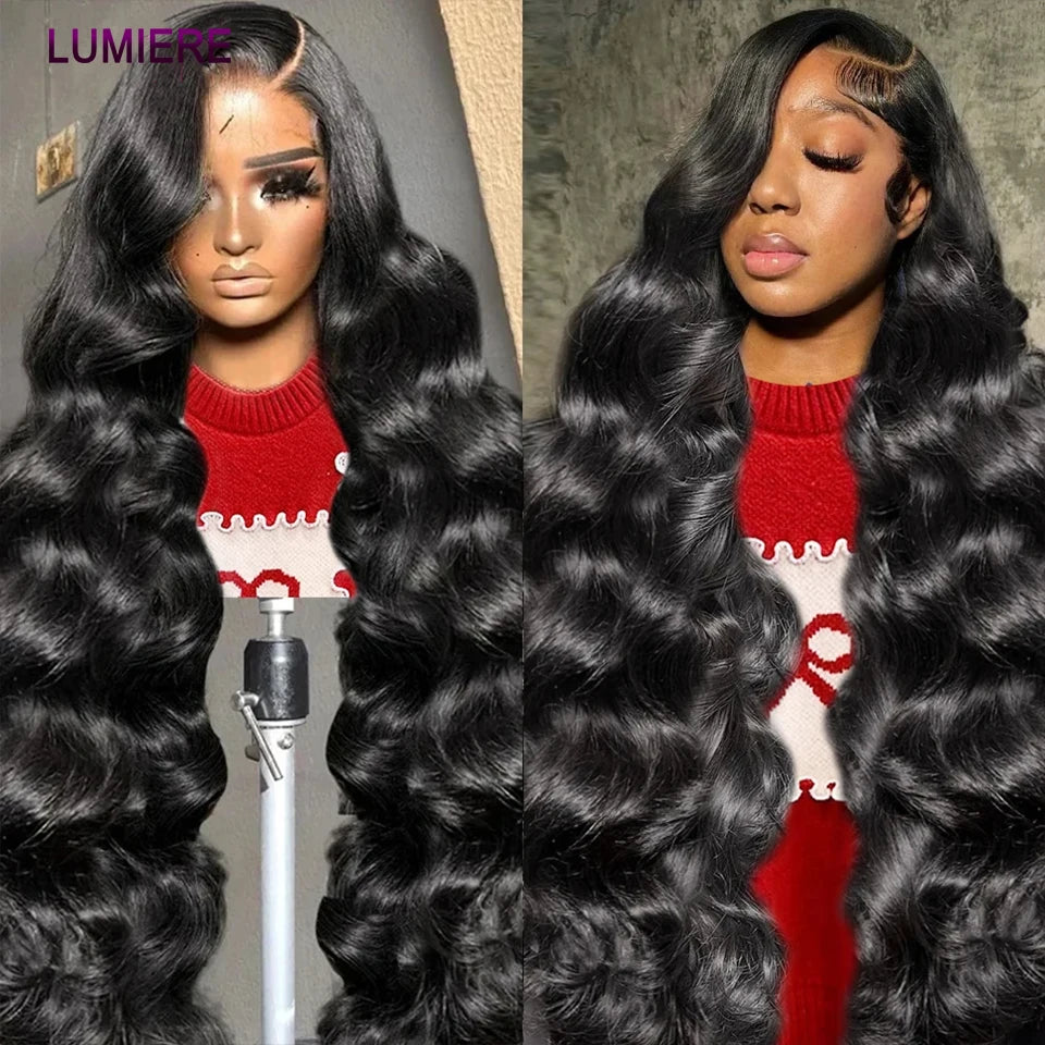 28 32" Body Wave Human Hair Bundle with Closure Frontal HD Transparent Lace Closure And Bundle 100% Virgin Human Hair Extension
