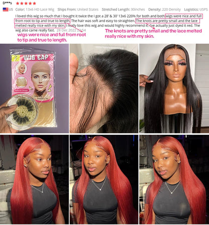 Cynosure 13X4/13X6 HD Transparent Lace Front Human Hair Wigs for Women Pre Plucked Remy Brazilian Straight Lace Frontal Wig