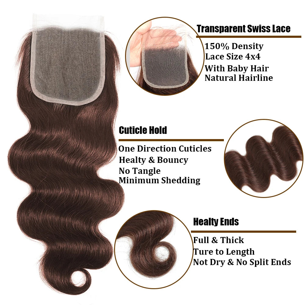 Unprocessed Brazilian Body Wave Human Hair Bundles HD Frontal/Closure Invisible Melt Skin Lace 4x4 13x4 100% Raw Remy Hair Weave