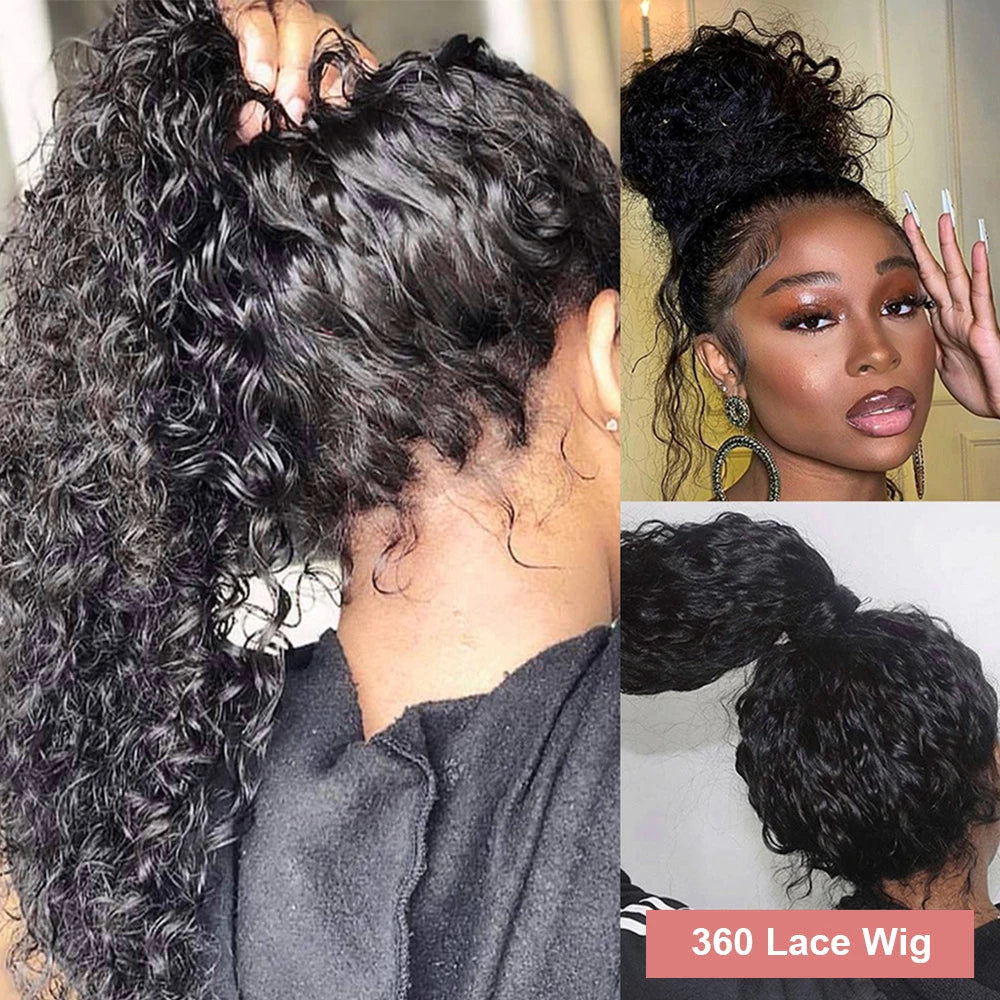 40 Inch Deep Wave Lace Frontal Wig Glueless Ready to Wear Pre Plucked Water Curly 13x4 13x6 HD Lace Front Human Hair Wigs Women