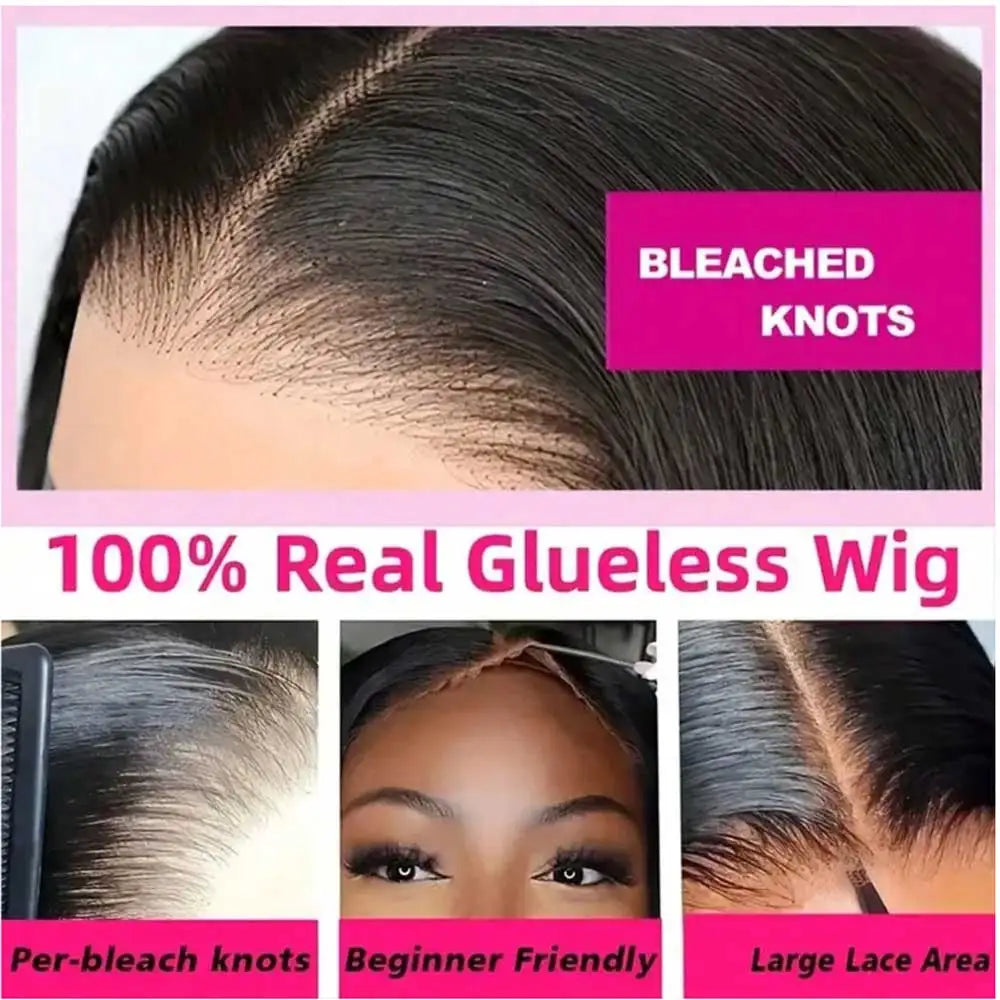 Body Wave Human Hair Wigs 13X6 Hd Lace Frontal Wig 250 Density 42 Inch  Pre Plucked Brazilian Hair 100% Natural Black