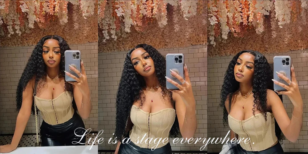 Deep Wave Human Hair Bundles with Closure 4x4 13x4 HD Lace Brazilian Remy Unprocessed Weaving Curly Hair Bundles Extensions Deal
