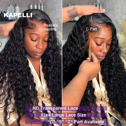 Deep Wave Human Hair Bundles with Closure 4x4 13x4 HD Lace Brazilian Remy Unprocessed Weaving Curly Hair Bundles Extensions Deal