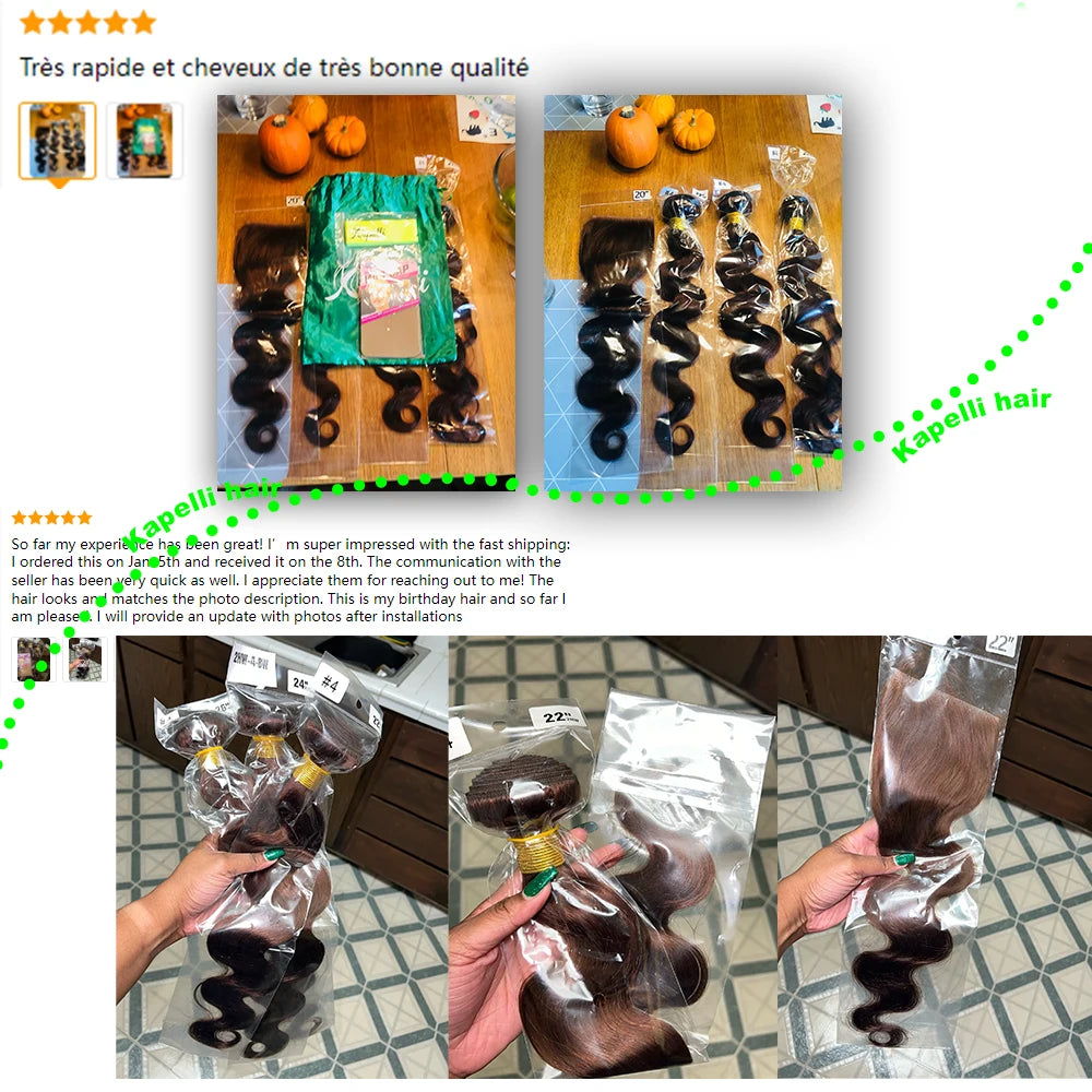 Unprocessed Brazilian Body Wave Human Hair Bundles HD Frontal/Closure Invisible Melt Skin Lace 4x4 13x4 100% Raw Remy Hair Weave