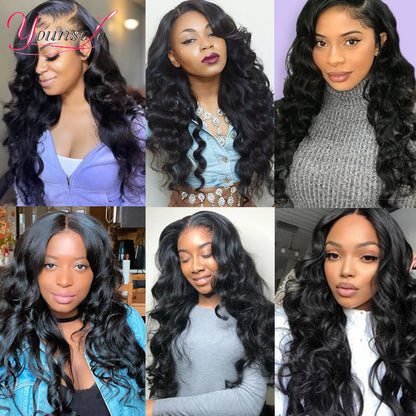 Younsolo Human Hair Loose Wave Bundles With Closure Brazilian Human Hair 3/4 Bundles With Lace Closure Loose wave Hair Extension