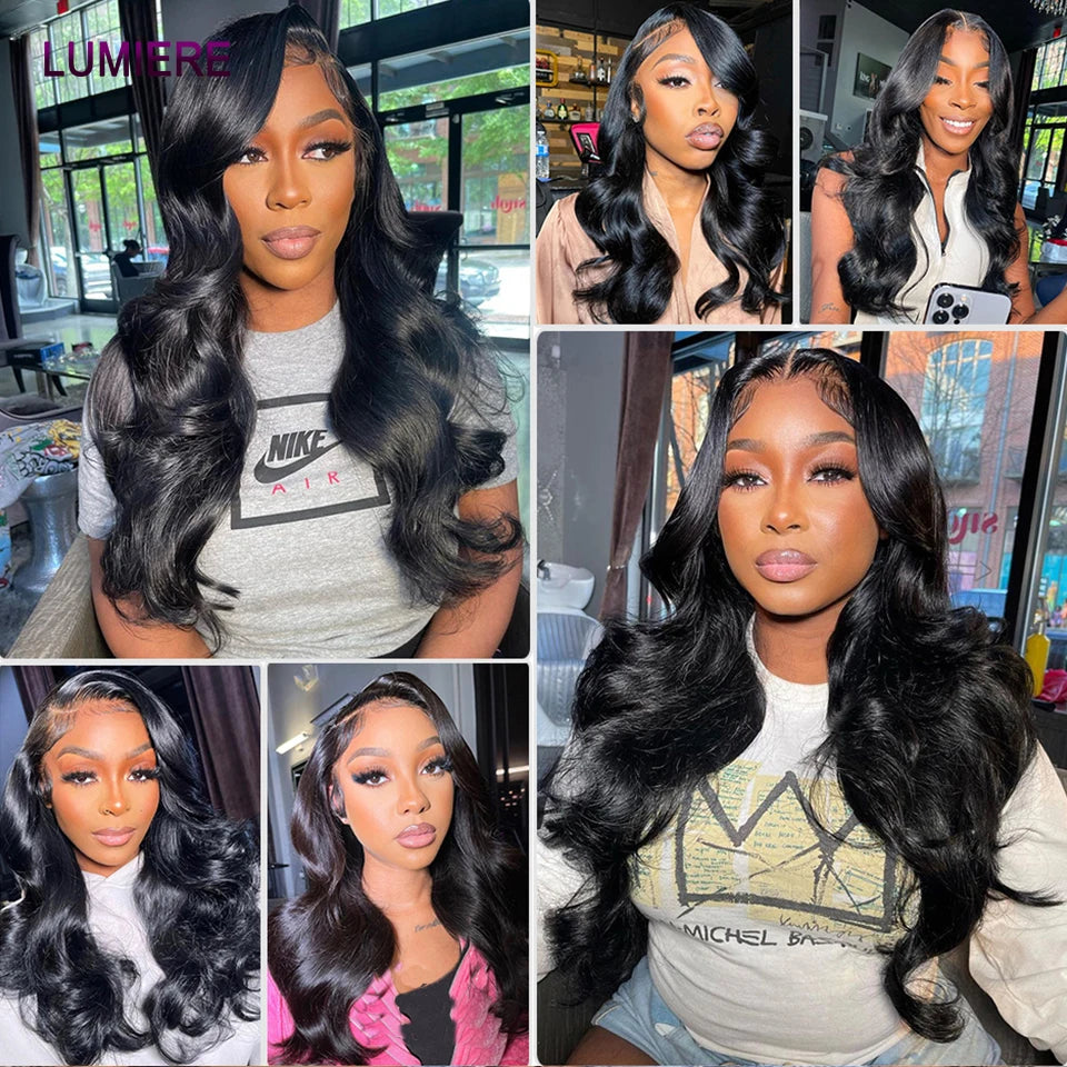 28 32" Body Wave Human Hair Bundle with Closure Frontal HD Transparent Lace Closure And Bundle 100% Virgin Human Hair Extension