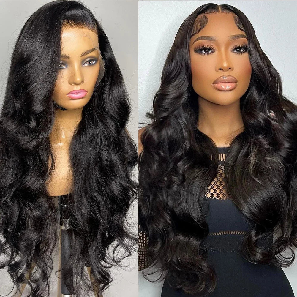 28 32" Body Wave Human Hair Bundle with Closure Frontal HD Transparent Lace Closure And Bundle 100% Virgin Human Hair Extension