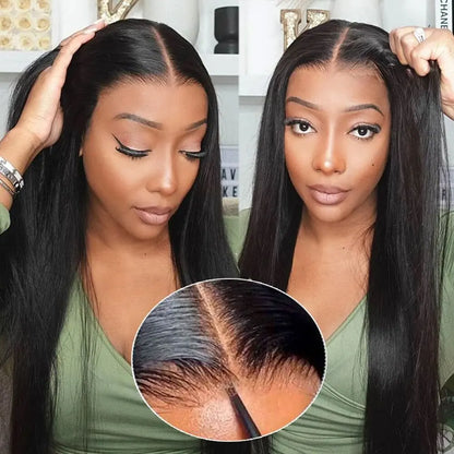 Body Wave Human Hair Wigs 13X6 Hd Lace Frontal Wig 250 Density 42 Inch  Pre Plucked Brazilian Hair 100% Natural Black