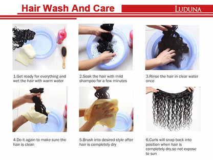 Luduna Straight Bundles Human Hair Brazilian Human Hair Bundles Remy Extensions 1/3/4 Bundle Deal Weave Double Weft Hair Weaving