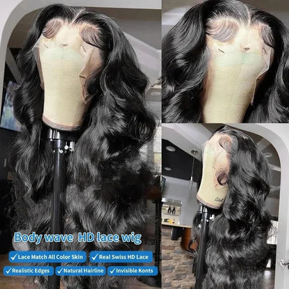 40 Inch Body Wave Human Hair Front Wig 13x6 13x4 Hd Lace Transparent Frontal wig Pre Plucked Brazilian Human Hair Wigs For Women