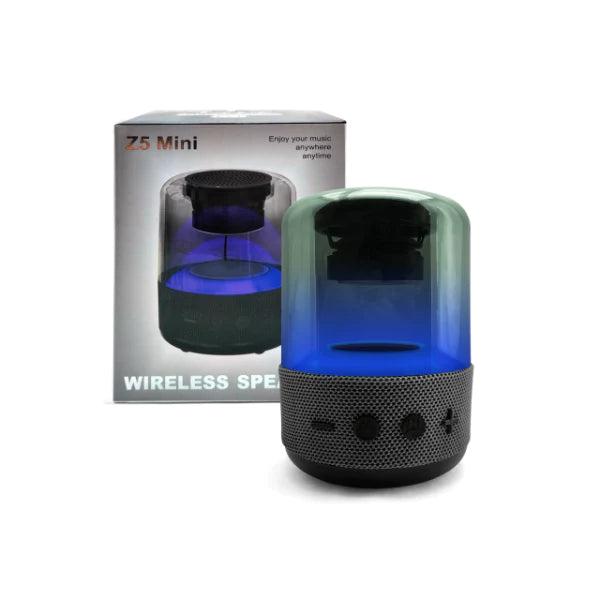 Mini Wireless RGB LED Audio Speaker with Clock for 5.3 IP65 Waterproof Voice Control USB Rechargeable Battery