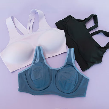 Custom Nylon Spandex Sport Bra 2025 U Back Sports Bra Breathable High Impact Sports Bra Women