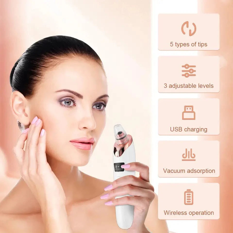 Private Label Portable Electric Facial Skin Care Pore Cleaner Blackhead Removal Vacuum Blackhead Cleansing and Beautifying Tool