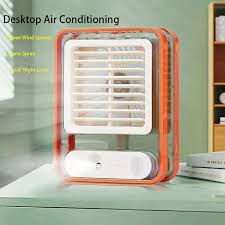 Portable Table Air Conditioner Humidifier Fan Rechargeable Misting Spray Office Fan Smart Lamp Oscillating Bladeless Fan