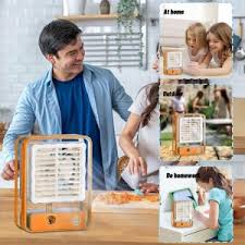 Portable Table Air Conditioner Humidifier Fan Rechargeable Misting Spray Office Fan Smart Lamp Oscillating Bladeless Fan