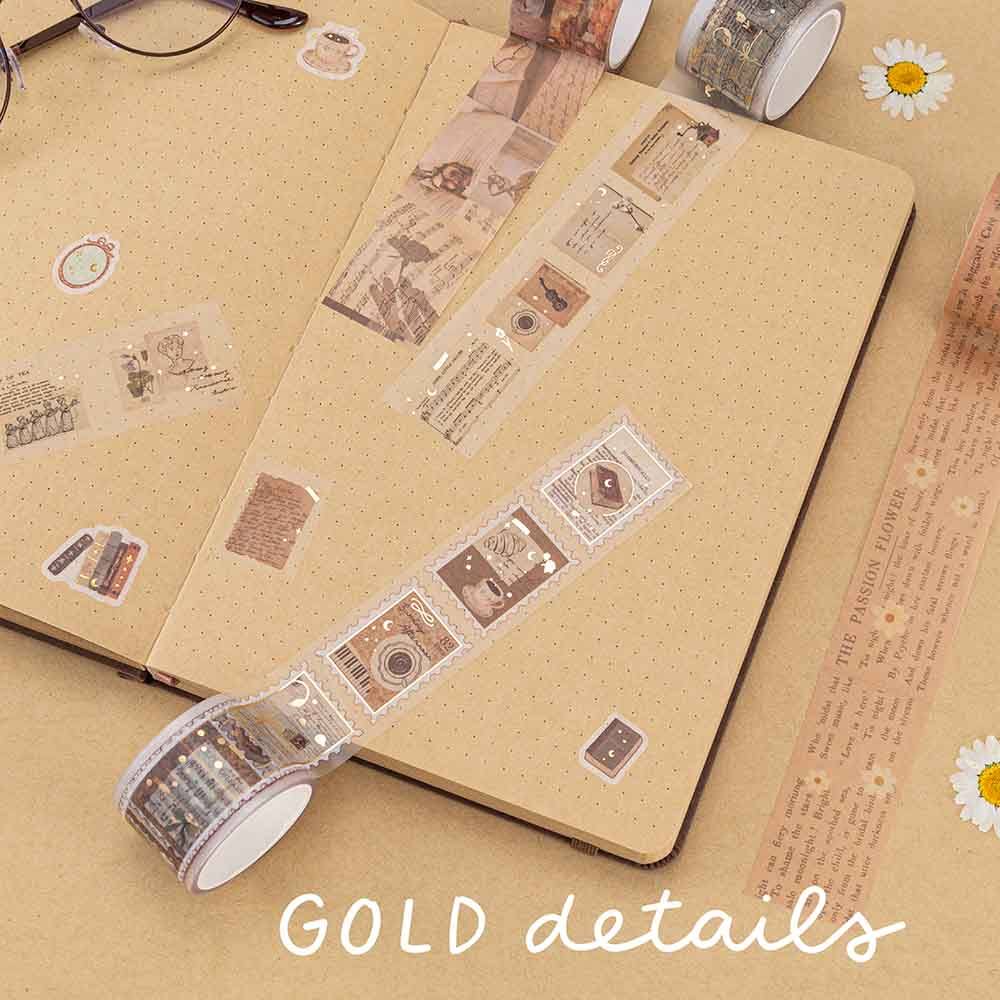 Tsuki ‘Light Academia’ Washi Tape Set ☾
