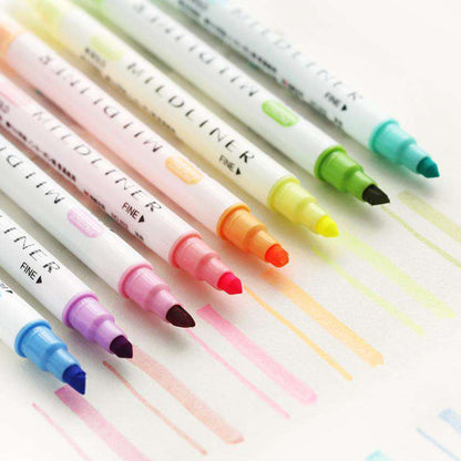 Double Sided 'Mildliner' Style Highlighters - Set of 12